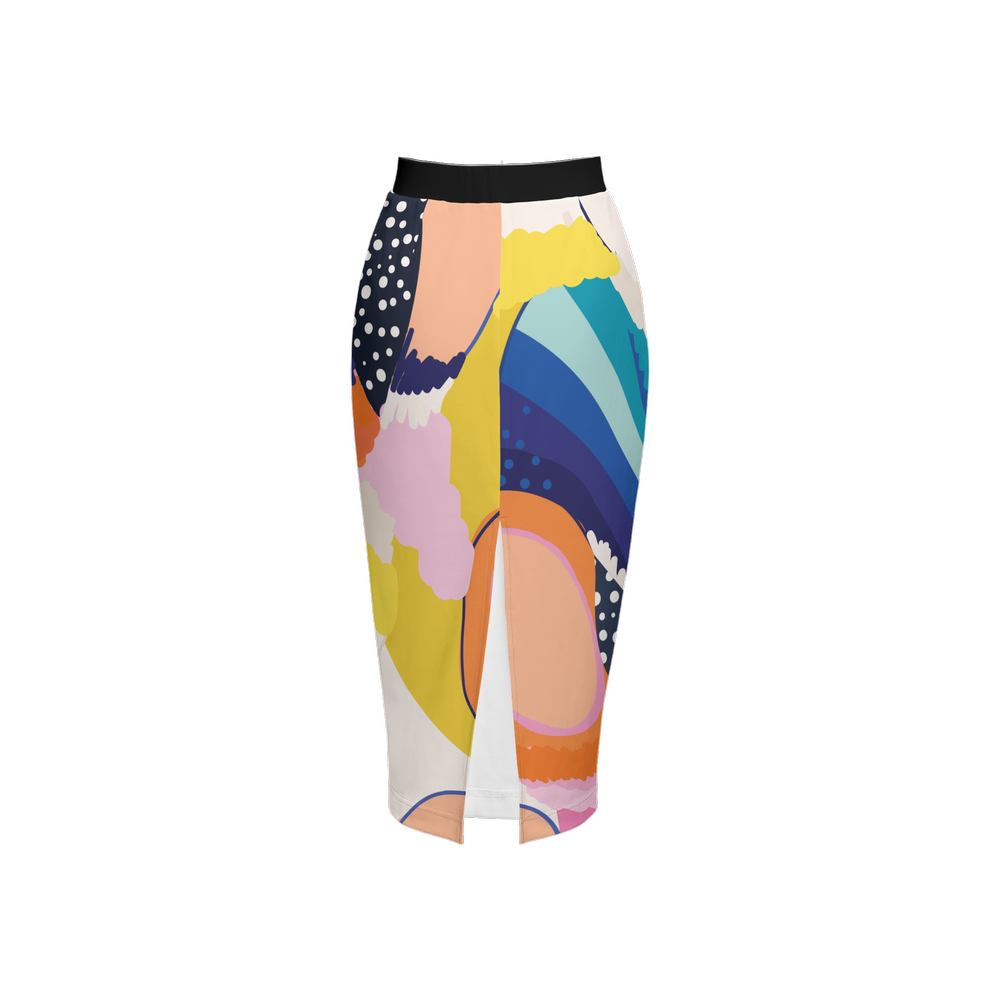 Custom Printed Women's Back Split Pencil Skirt | NovaTomato